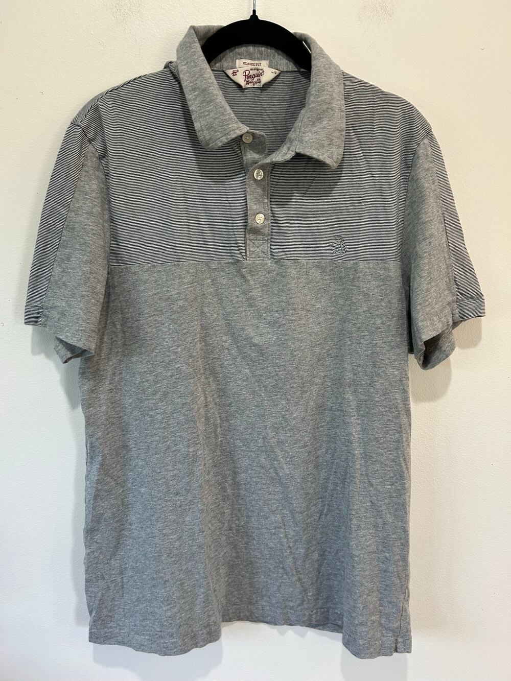 Penguin by Munsingwear grey polo shirt mens L classic fit